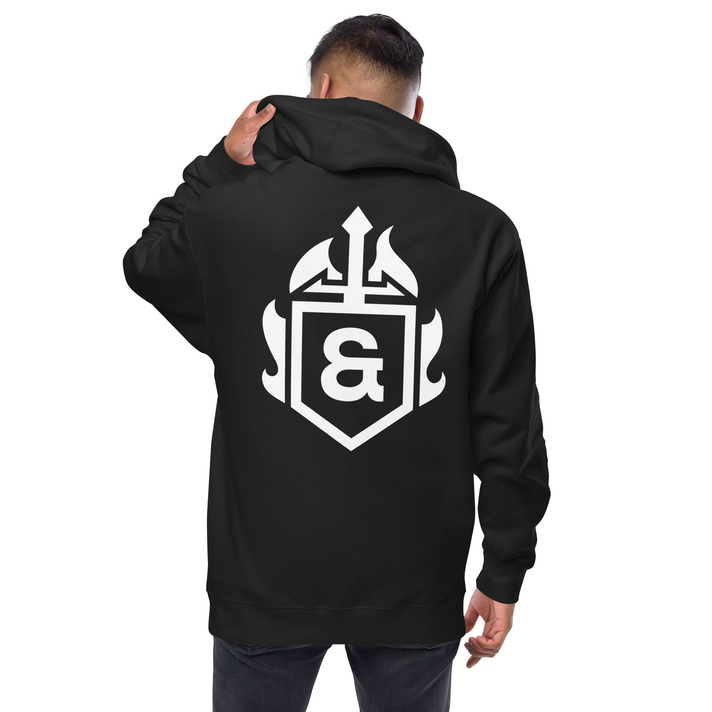 Fleece zip hoodie - Black - G&G Logo and Shield