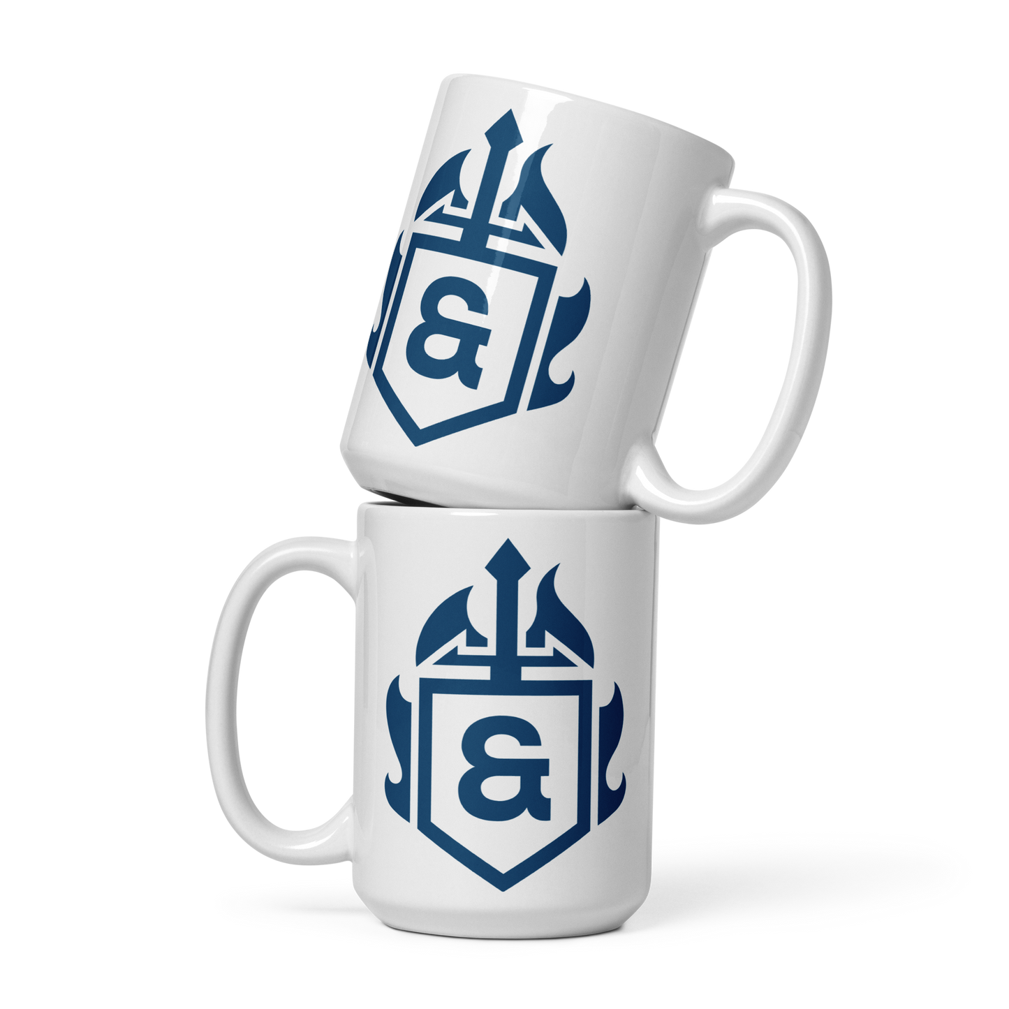 White Glossy Mug - G&G Shield - Blue