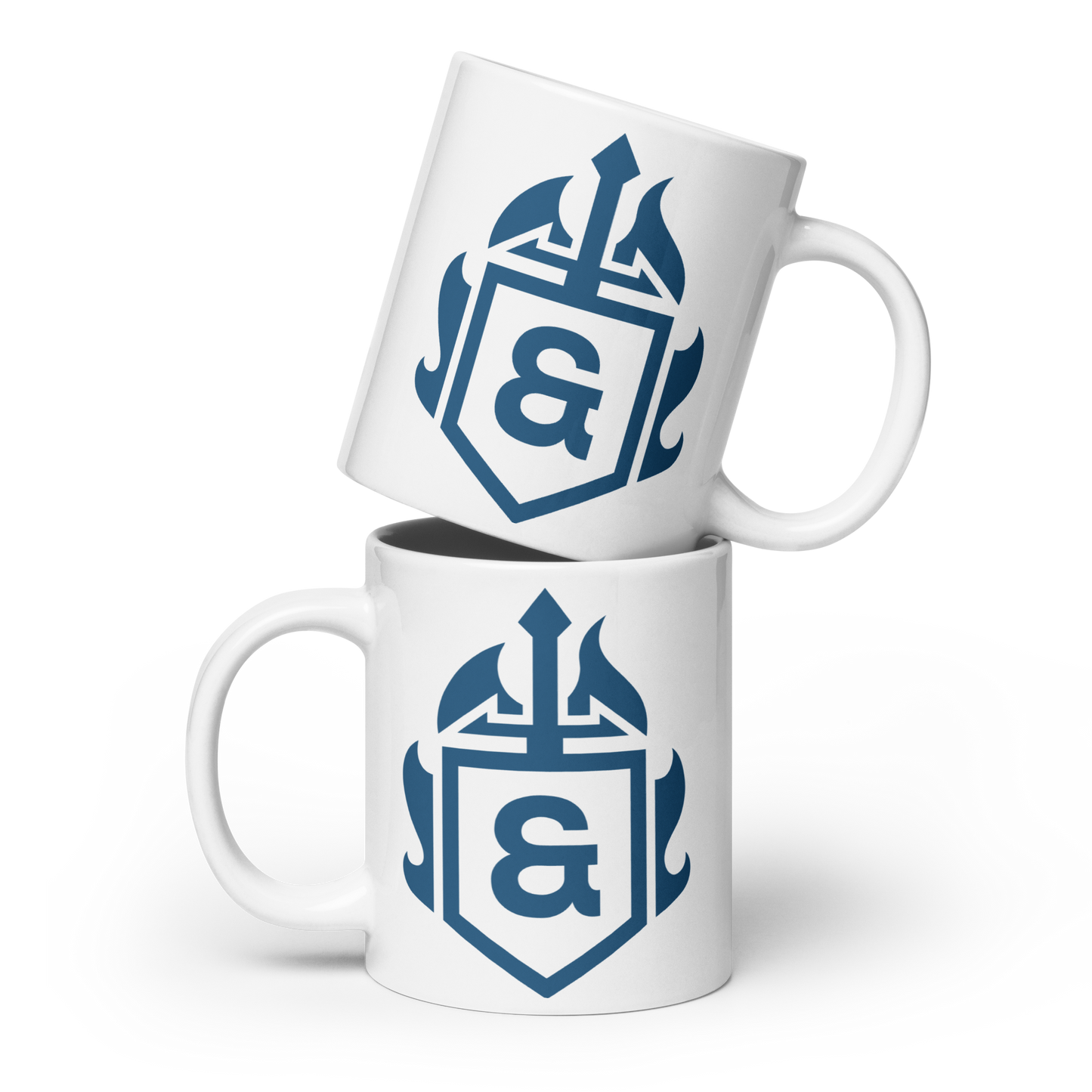 White Glossy Mug - G&G Shield - Blue