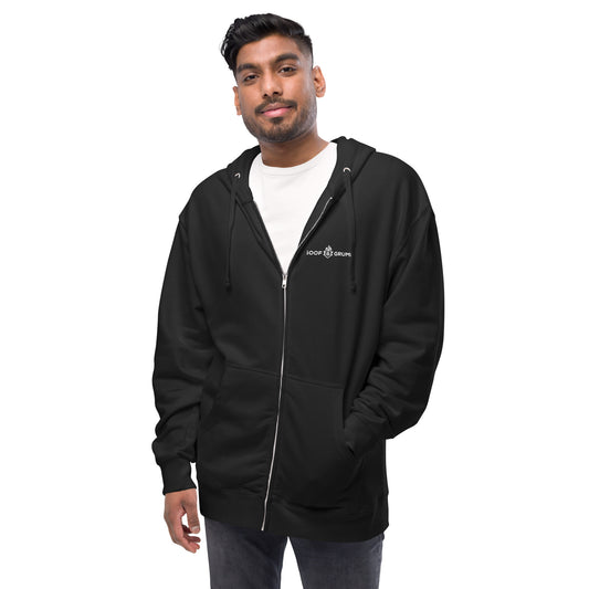 Fleece zip hoodie - Black - G&G Logo and Shield