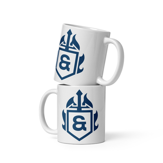 White Glossy Mug - G&G Shield - Blue